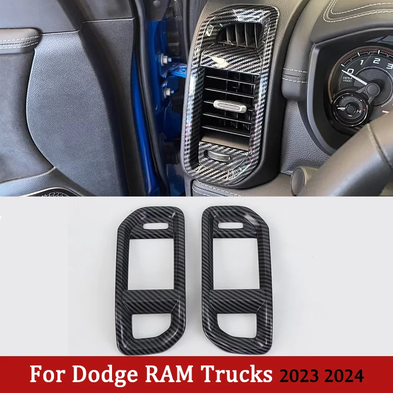

Левая и правая наклейка на выпускное отверстие воздуха, украшение рамы приборной панели для Dodge Ram Trucks 2023 2024 ABS, аксессуары для стайлинга автомобиля