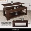 47'' Espresso Lift Top Coffee Table with Hidden Storage Compartment & Lower Shelf, Table Design for Living Room 3