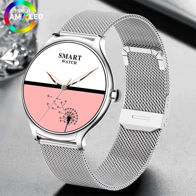 Cheap 2023 New Ultra Thin Smart Watch Women 1.36 AMOLED 360*360 HD Pixel  Display Always Show Time Call Reminder Smartwatch Ladies+Box