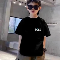 T-shirt d'été à manches courtes pour enfants de 3 à 12 ans, ensemble pour filles et garçons, blanc et noir, t-shirt + short, 2 pièces, ensemble de loisirs à la mode pour enfants 4