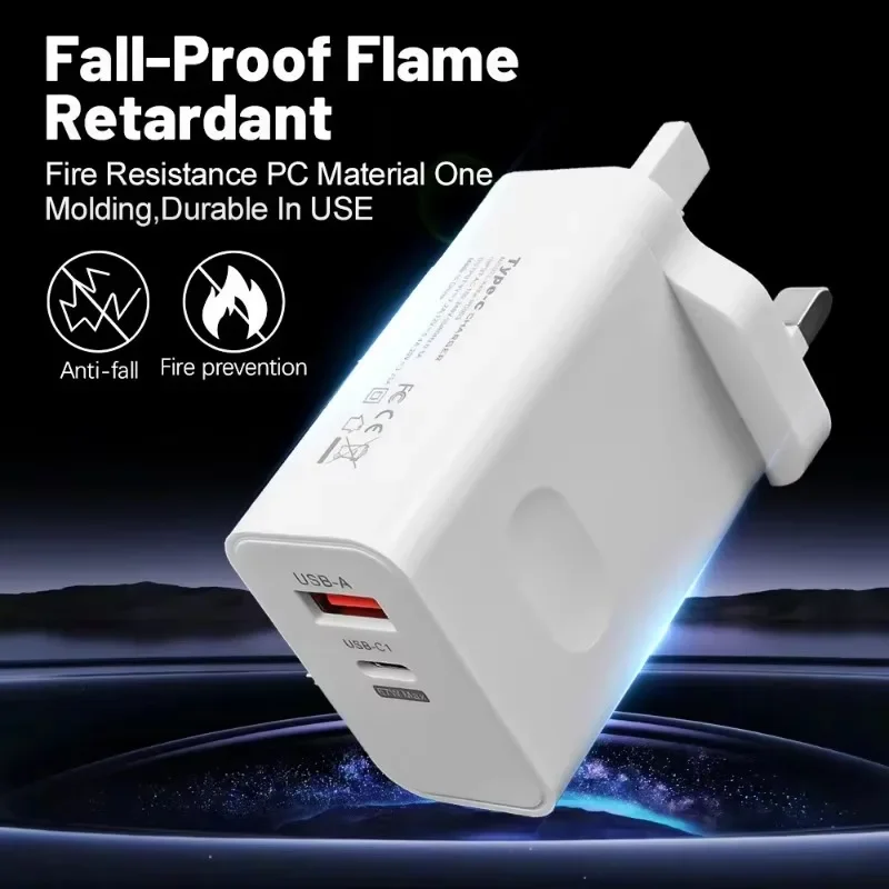 รูปสินค้า อะแดปเตอร์ชาร์จเร็ว 120W พร้อมสาย USB Type C PD รองรับการชาร์จเร็ว สำหรับ iPhone 17 16 15 Pro Xiaomi Samsung Oneplus Huawei