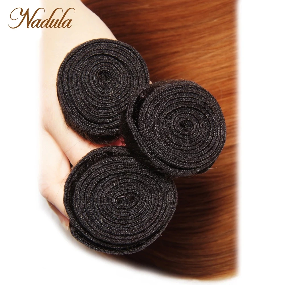 Nadula Hair 3 Bundles/Lot Peruvian Hair Body Wave 3 Bundles Human Ombre Weaves T1b/4/27 Color Remy Extensions