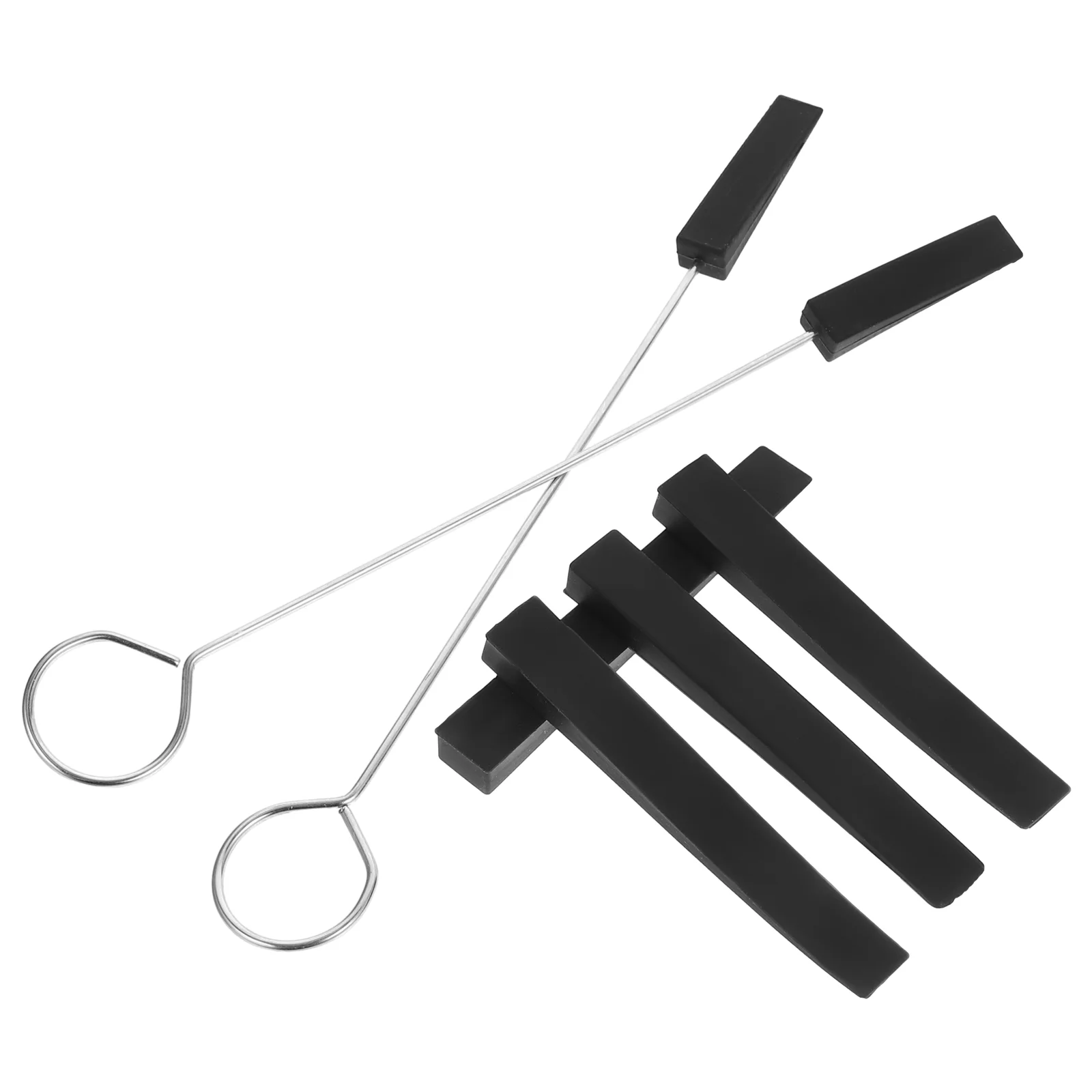 Six Pieces Piano Tuning Tools Kit For Rubber Mute Forks Long Mute Strips Durable Parts Accessories