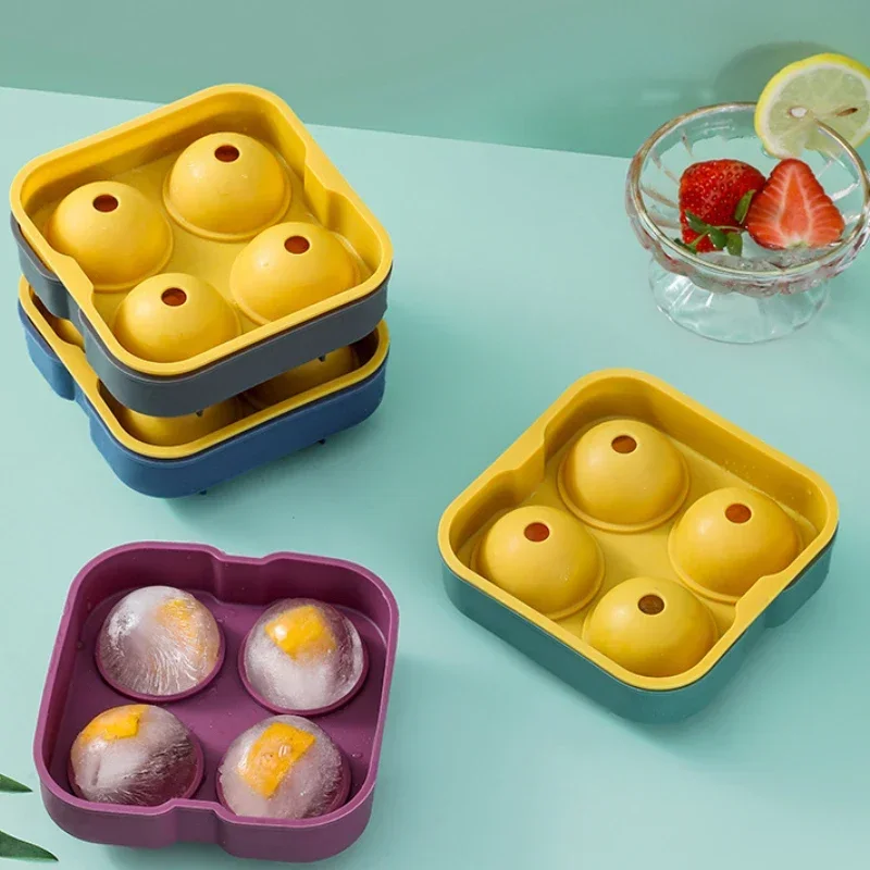 4.5Cm Silicone Ice Ball Maker Grande 3D Grande Sfera Rotonda Hgh Ball Ice Shape Cube Mold Vassoio Per Whisky 2023 Nuovo