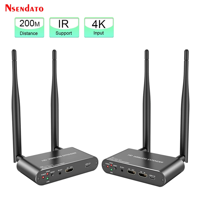 200M Wireless Wifi Hdmi Video Extender 4K 1080P Wifi Hdmi Wireless Video Audio Trasmettitore E Ricevitore Kit Extender Aadapter