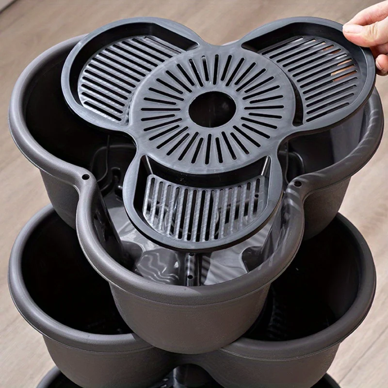 Versatile Stackable Garden and Balcony Plant Pot Set - Multi-Functional Movable Flower and Vegetable Planters