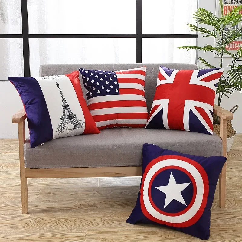 

American Sofa Pillowcase Living Room European Style Rice Flag Mediterranean Bay Window Pillow British poszewki na poduszki