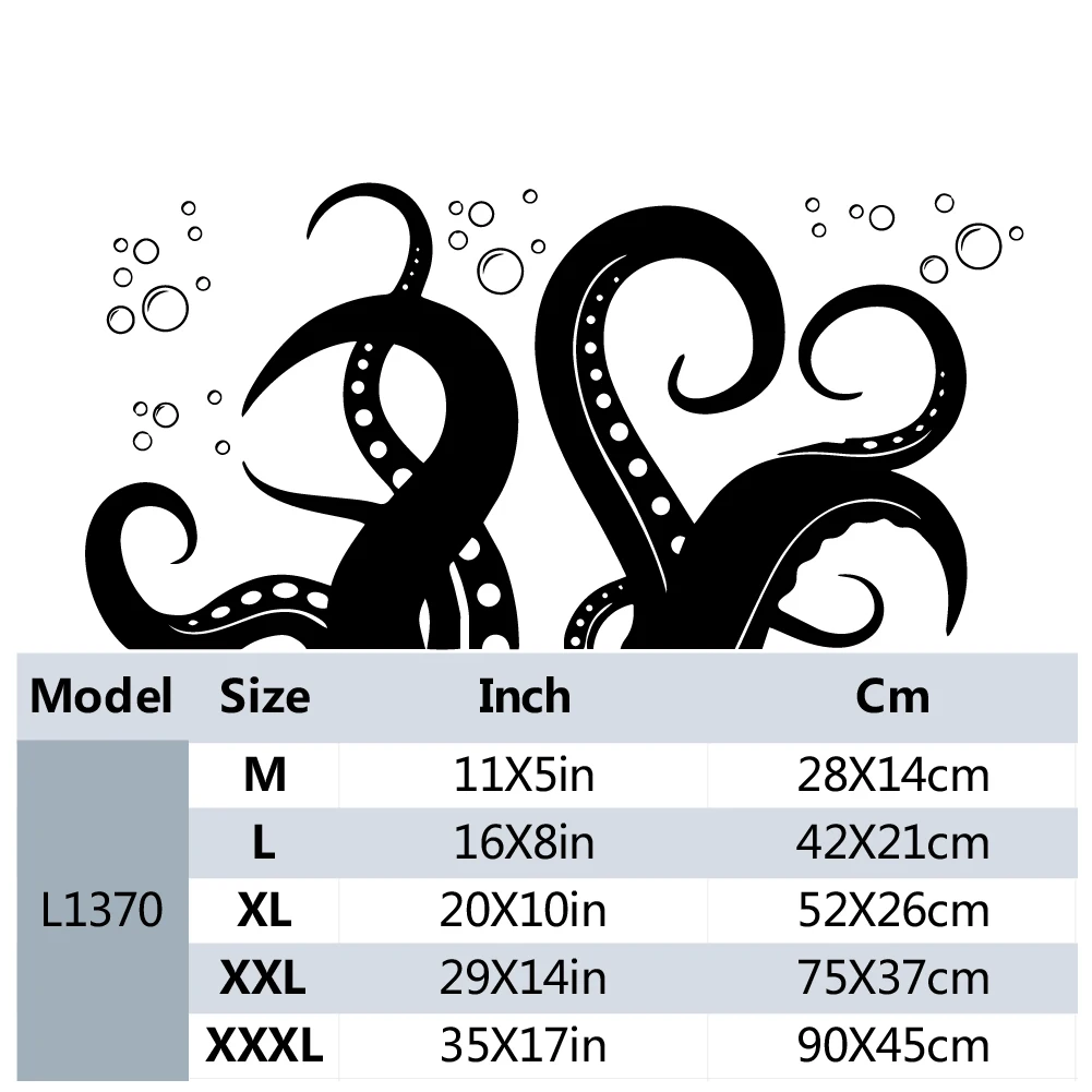 Black Horror Octopus Bathtub Wall Sticker 1pc Self-adhesive PVC Room Decor for Bathroom And Kitchen