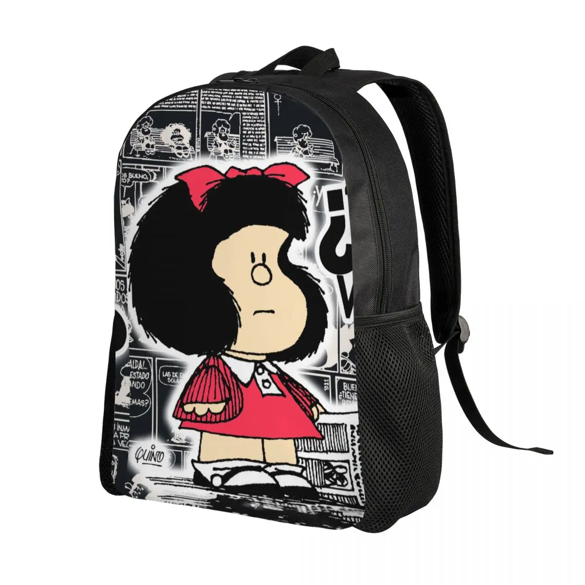 

Винтажный дорожный рюкзак Quino комикс Mafalda для мужчин и женщин, школьный рюкзак для компьютера, рюкзак с мультипликационным принтом Mang для студентов колледжа, рюкзаки