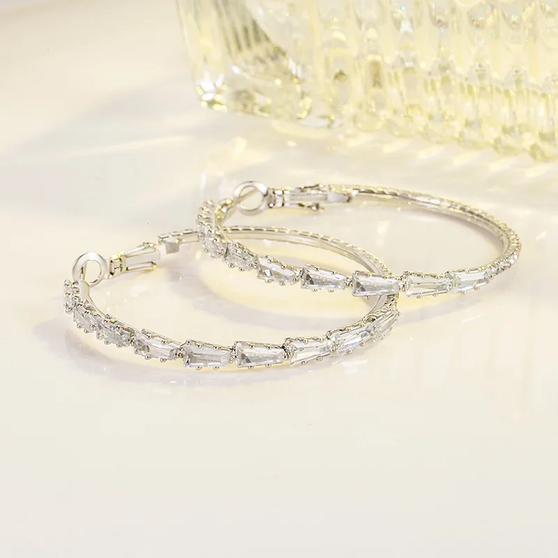 

Real S925 Sterling Silver Diamond Drop Earring Females Aros Mujer Oreja Orecchini Silver 925 Jewelry Diamond Gemstone Earrings