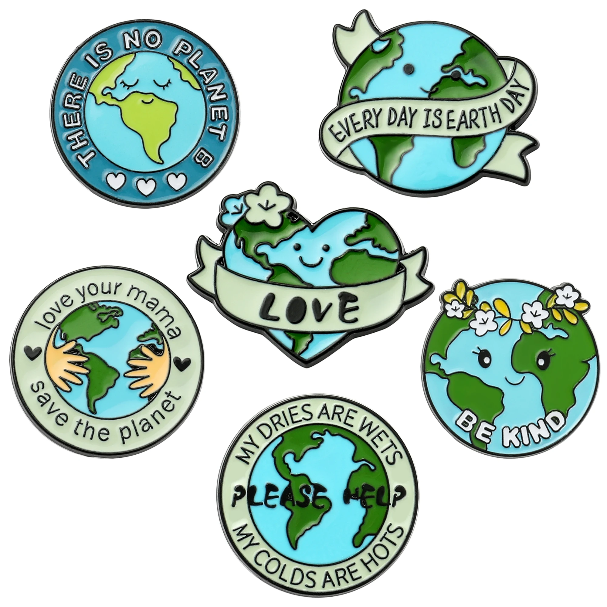 

Protect Your Home Enamel Pins "Save The Planet" Sign Green Wreath Home Brooch Protect Ecology Environment Accessories Badge