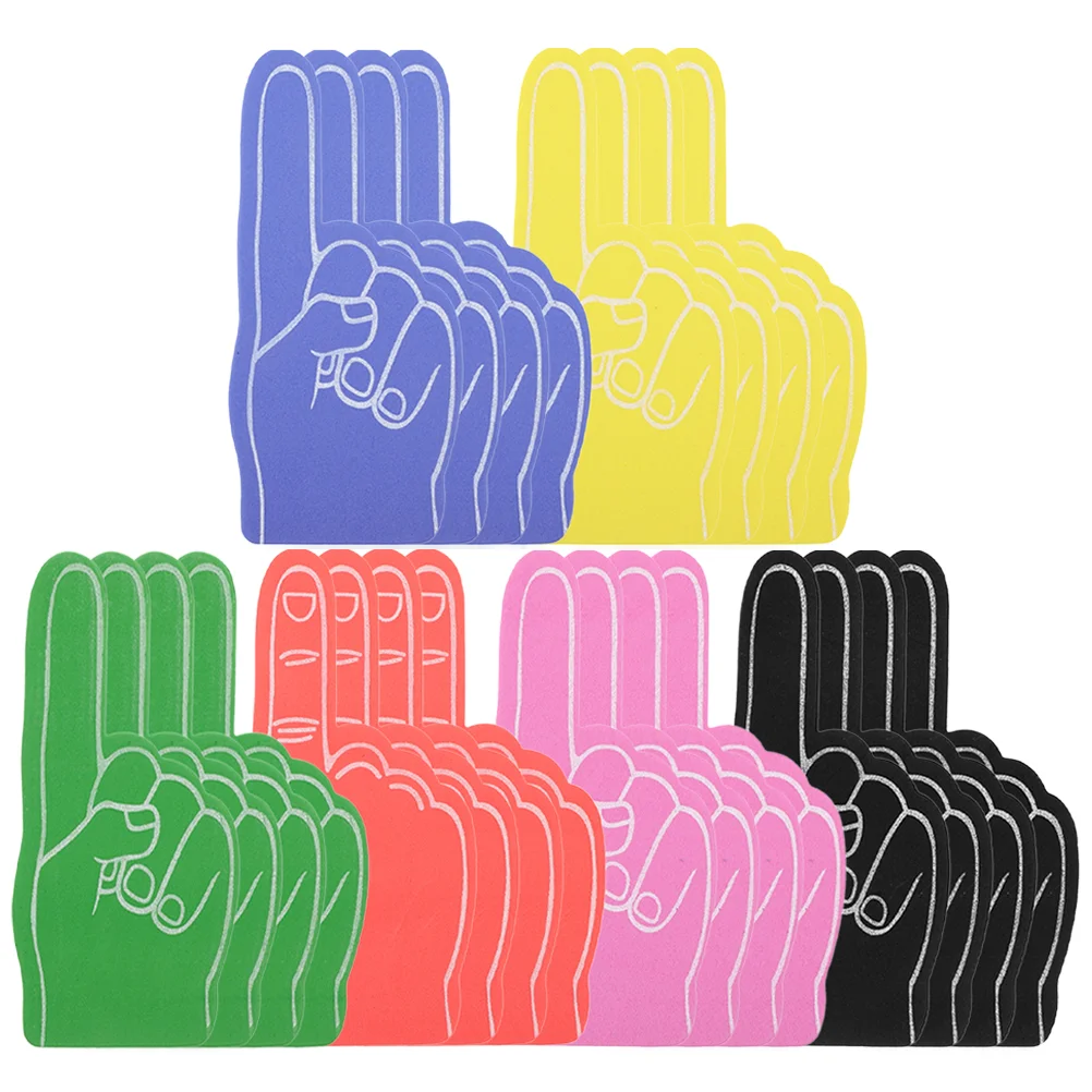 24 Pcs Foam Finger Cheerleading Hand Sports Event Prop Party Supplies Souvenirs Team Sports Accessories Blue Green Yellow Red