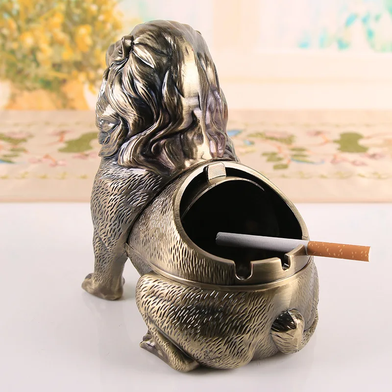 3D Lion Ashtray Creative Anti Fly Ash Household Large Capacity Animal Ashtray Home Decoration