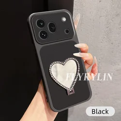 Litchi Skin Shock - Absorbing Phone Case with Heart - Shaped Mirror Holder for Honor 600 Pro (1)