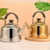 Bouilloire à sifflet en acier inoxydable épaissi, grande capacité, 2L, 4L, pot à soupe ajouté au restaurant, bouilloire à thé, eau bouillante 3