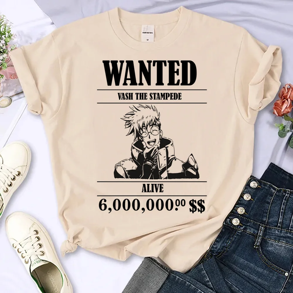 

Trigun t shirt women funny comic summer t shirt girl anime streetwear 2000s clothes
