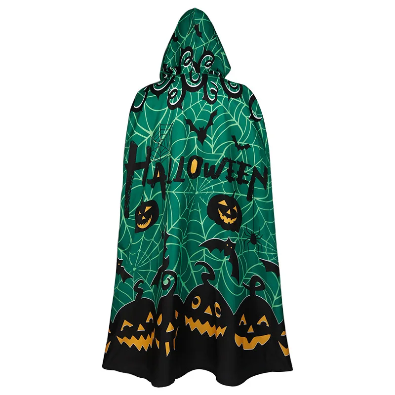 Halloween Cloak Cosplay Costume for Men Women Hooded Death Elf Magician Witch Cloak Cape Robe Fantasia Adulto Party Stage Show