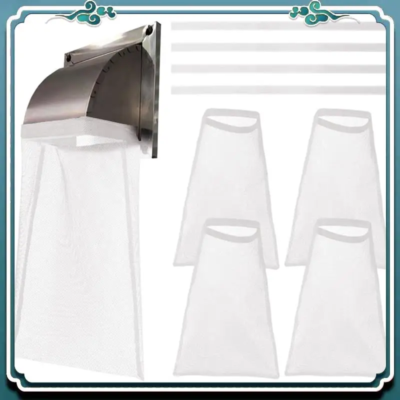 4Pack Dryer Vent Lint Bags Dryer Lint Catcher For Outdoor Vents Capturing And Dust White