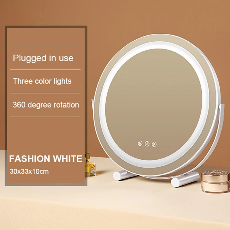 Bathroom Makeup Mirror Lights Lighted Cosmetic Vanity Mirror with Led Lights for Dressing Portable Vanity Mirror Light Round 5