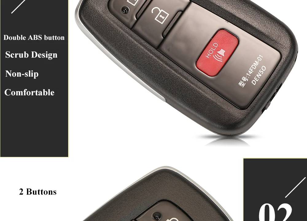 Keyforkess 10pcs 2/3/4BTN Remote Car Key Shell Case Fob per Toyota C-HR RAV4 Prius 2018-2019 Suit XM VVDI Smart Board TOY48 TOY12 - Sa63b6b6d356247bd98e8746aee7fddd5H