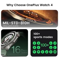 OnePlus Watch 4 Smartwatch 47mm, écran LTPO OLED Display, Corps en Titane intégral de 43g, autonomie jusqu'à 16 Jours, aperçu Bien-être en 60s, Suivi du Sommeil, Plus de 100 Modes Sportifs 6