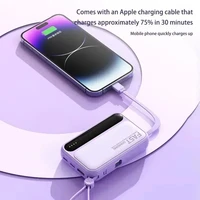 Batterie externe 500000mAh 120W, grande capacité, 4 câbles en 1, affichage numérique intelligent, batterie externe légère et Portable pour iPhone Huawei, nouveau 6