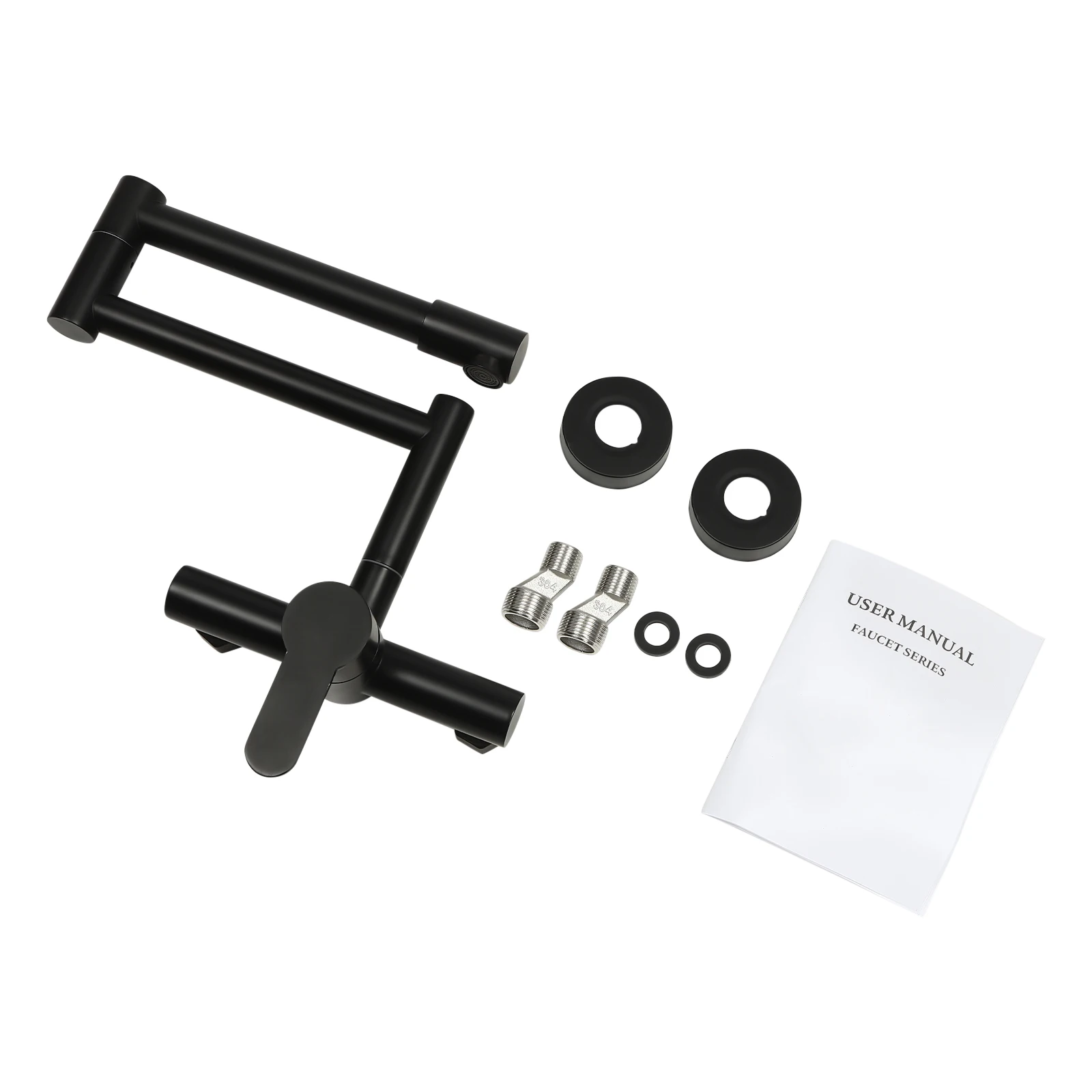 360 ° Drehbare montierte Einhebel-Mischbatterie, Küchenarmatur, Wandwand, Küchenarmatur, Messing, Wandmontage, Waschbecken-Mischbatterie für Küchen – Detail 4