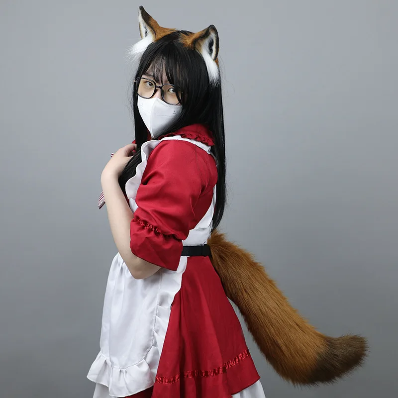 Tiara Sintética De Piel Con Orejas De Zorro Y Gato, Cola | Cuotas Sin