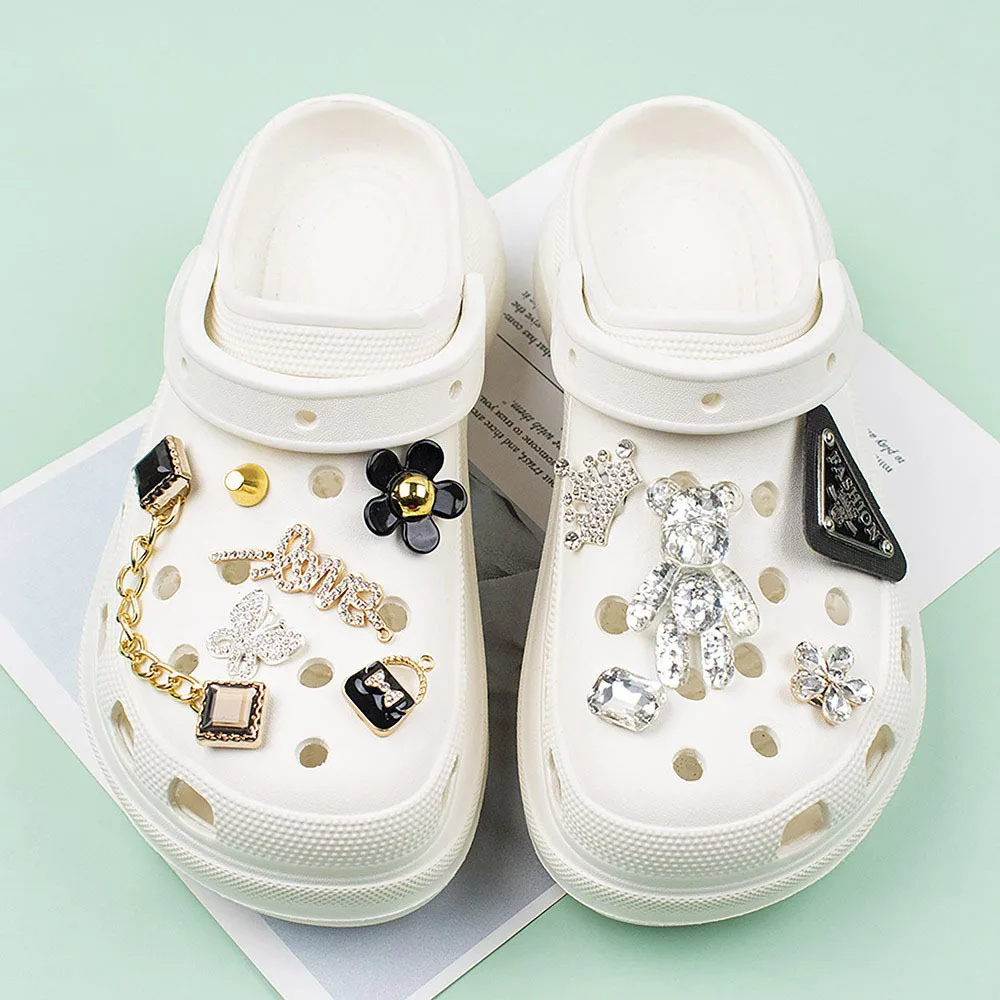 Colorful Crystal Bear Chain Shoe Charm Accessories
