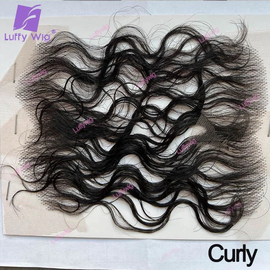 4C Curly HD Lace Baby Hair Strips For Edges Only Brazilian Remy Human Hair Reusable Fake Baby Stripes For Black Women Luffy