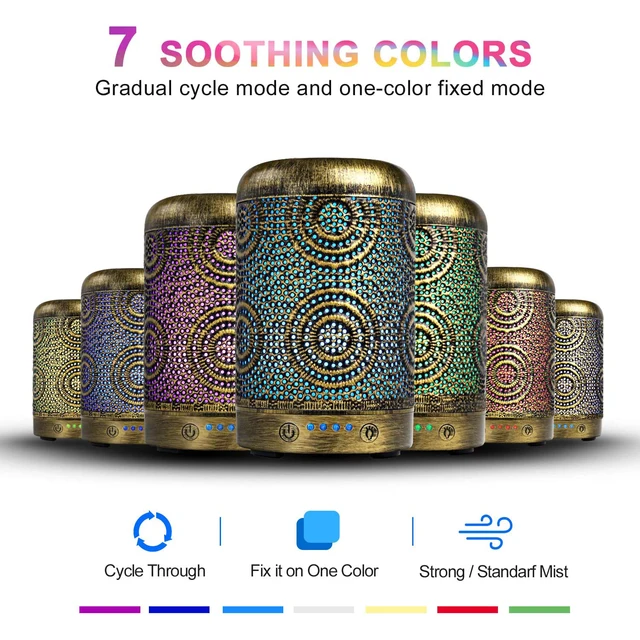 Aroma Diffuser for Essential Oils Metal Vintage 250ML Timed Aromatherapy Oils Diffusers with Waterless Auto Shut-Off Protection 3