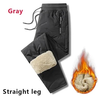 Winter Sweatwear Men Plush Thick Fleece Sweatpant Lambswool Thermal Trousers Casual Pants Waterproof Windproof Warm Cotton Pants 10