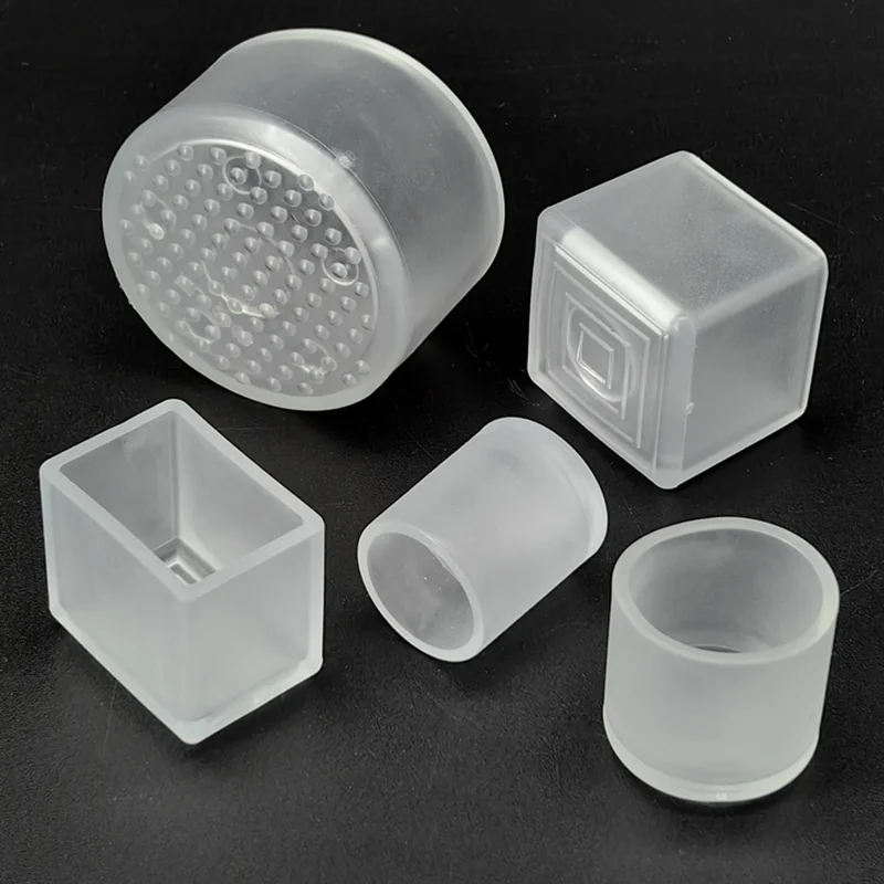 Furniture Table Foot Tip Chairs Legs Silicone Pad Protector Cover Transparent Round Rubber Pipe Plug Lid Tube Hole Protection