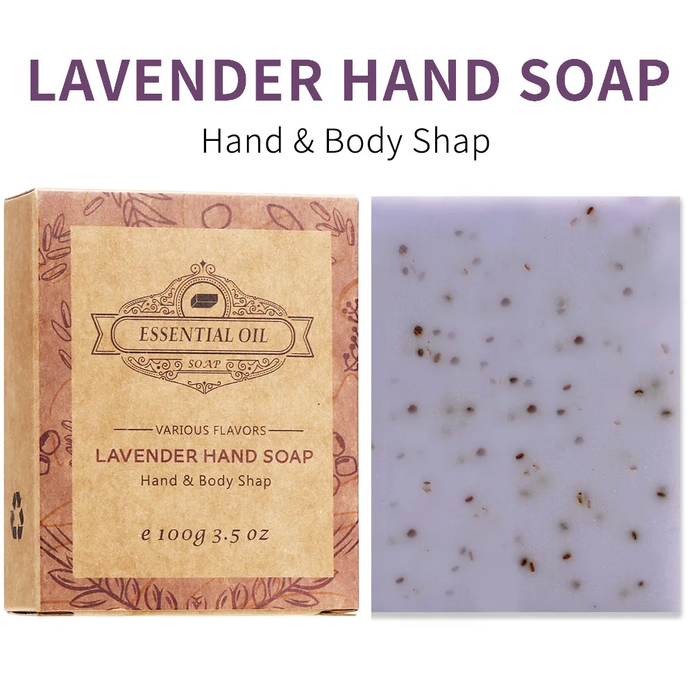 4 Pack Of Lavender Frosted Soap - 4, Coconut, Tea Tree Essential Oil - Kraft Paper Box For Gifts And Luxurious Travel Experience 5
