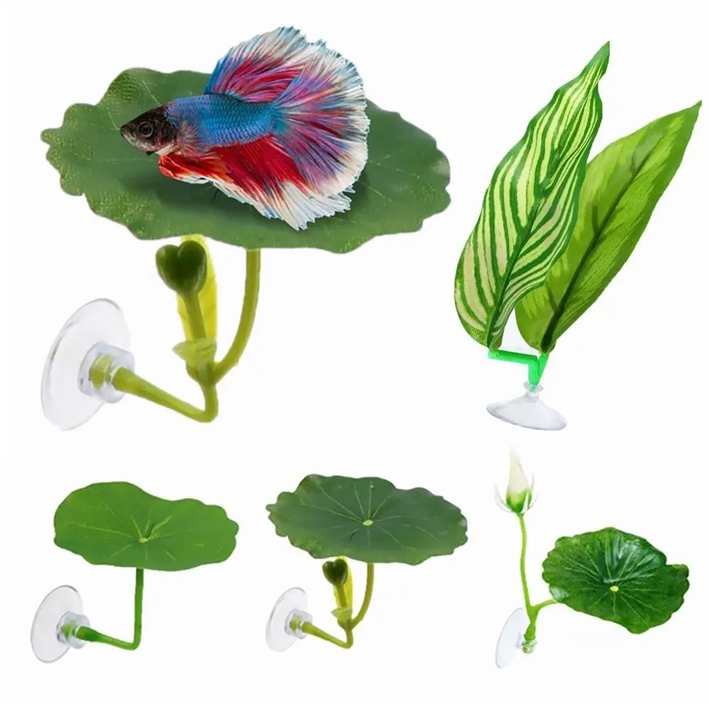 Plastic Betta Fish Rest Leaf Simulated Lotus Leaves/Artificial Leaf Rest/Hiding/Spawning Fish Spawning Ornamental Plant