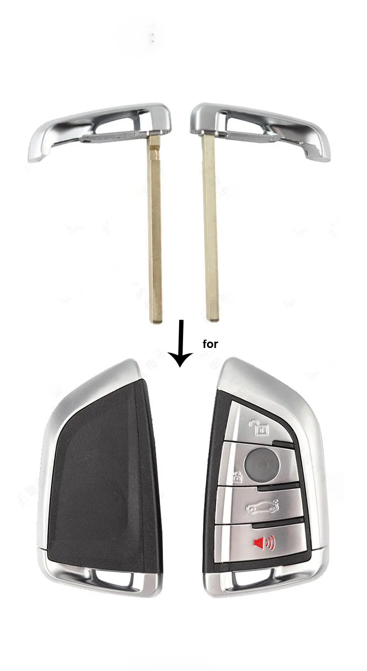 Insert Emergency Smart Key Blade For BMW 1 3 5 7 Series F FEM CAS4 X5 X6 Mini Smart Remote Key Shell Case Uncut Blade key case car key shell car remote key car key key shell