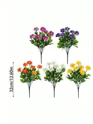 Vibrant Outdoor UV - Resistant Artificial Daisy Flowers for Home and Garden Decor (5pcs - mixed)