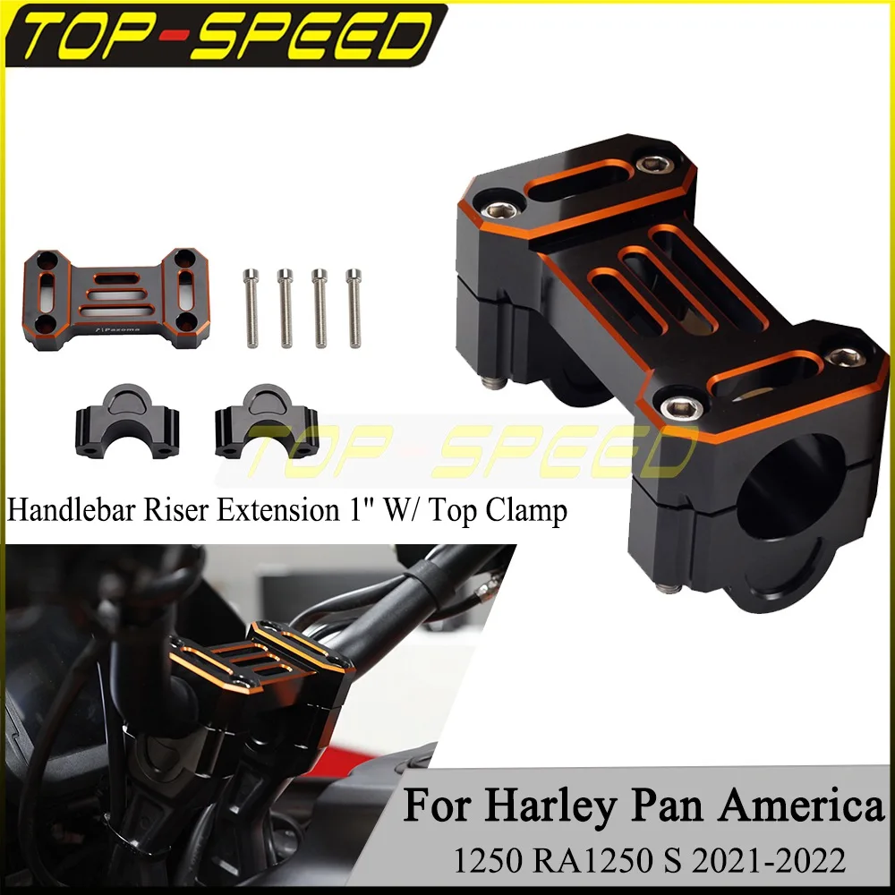 

Motorcycle Accessories For Harley Pan America 1250 Special RA1250S 21-22 Handlebar Riser 1'' Extension W/ Top Clamp Cover Mount