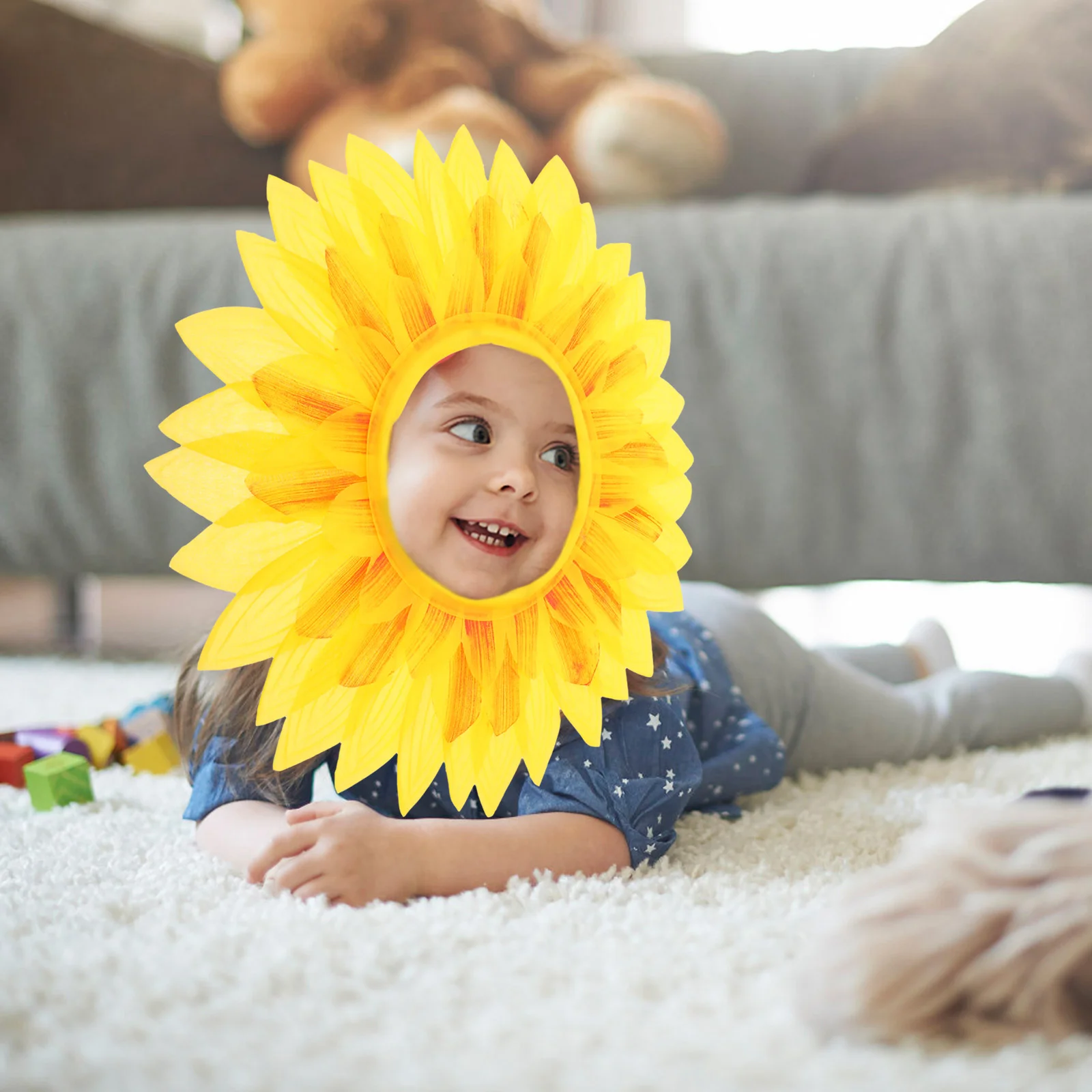 Sunflower Headgear Party Decor Headpiece Kids Hat Costume for Halloween Hair Turban