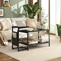 Coffee Table, 31.3" and 18.7" Small Coffee Tables for Living Room, Modern Center Table and Side Table Set withStorage Side Pouch 1