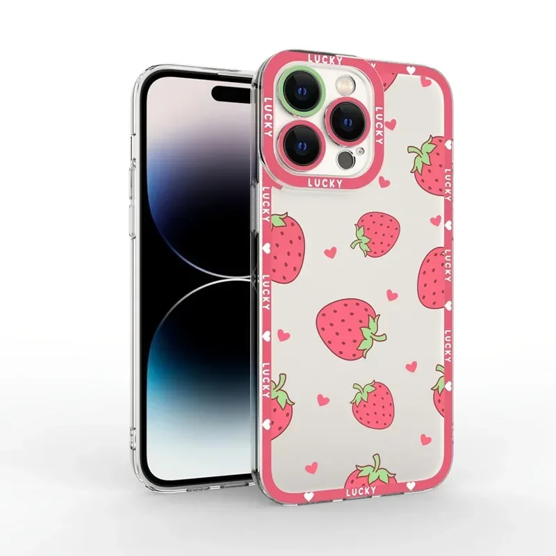 Summer Fruit Strawberry Soft Clear TPU Phone Case