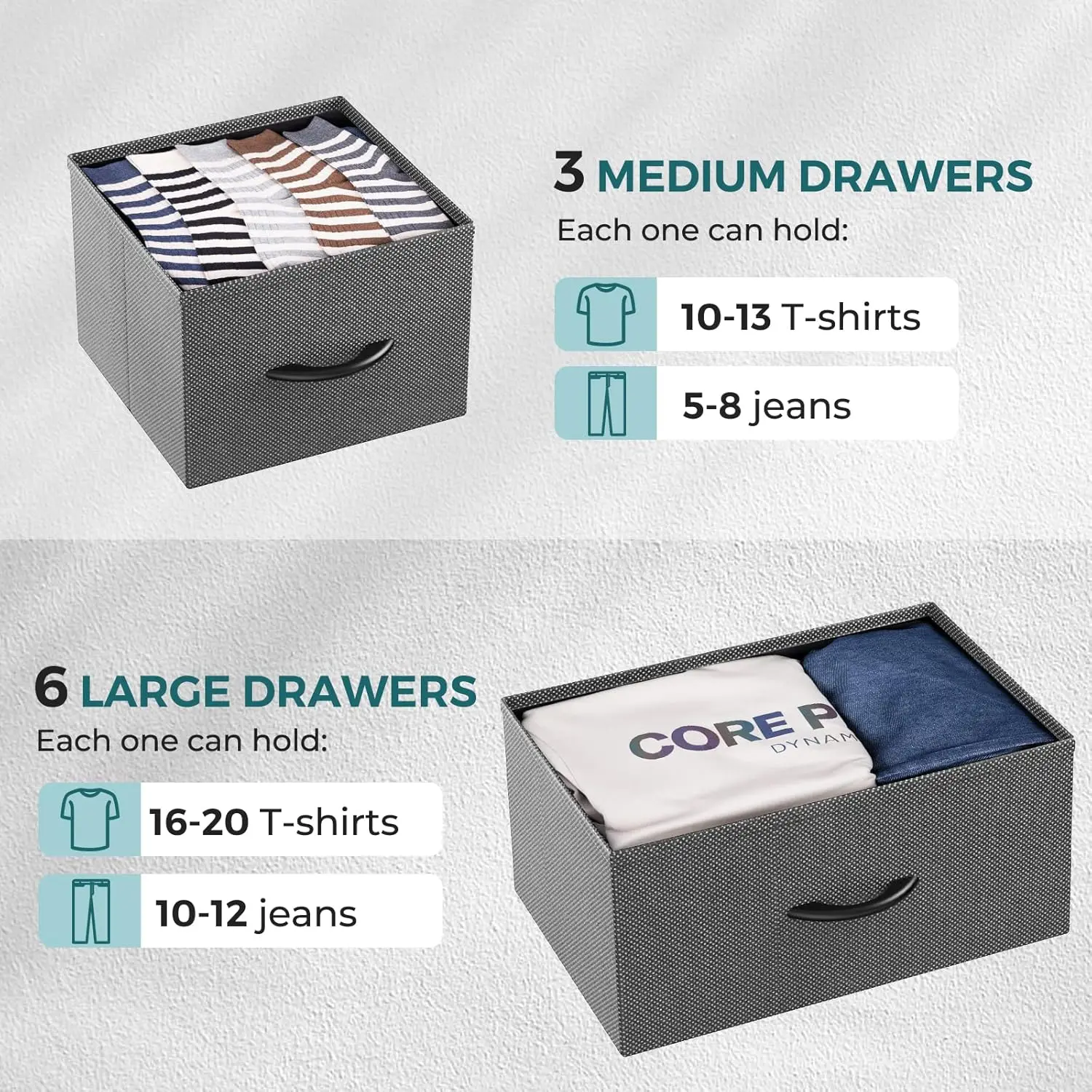 9-Drawer Dresser TV Stand with Metal Frame & Wood Top, Media Console for TVs up to 45", Bedroom/Living Room - Classic Grey