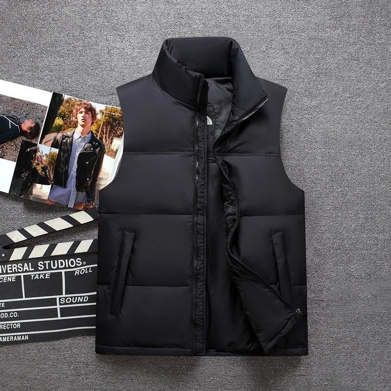 Face Branded Embroidery Down Padded Jacket Waistcoat Autumn Couple Wear Puffer Jackets Vest Men's Sleeveless Parka Female Tops |