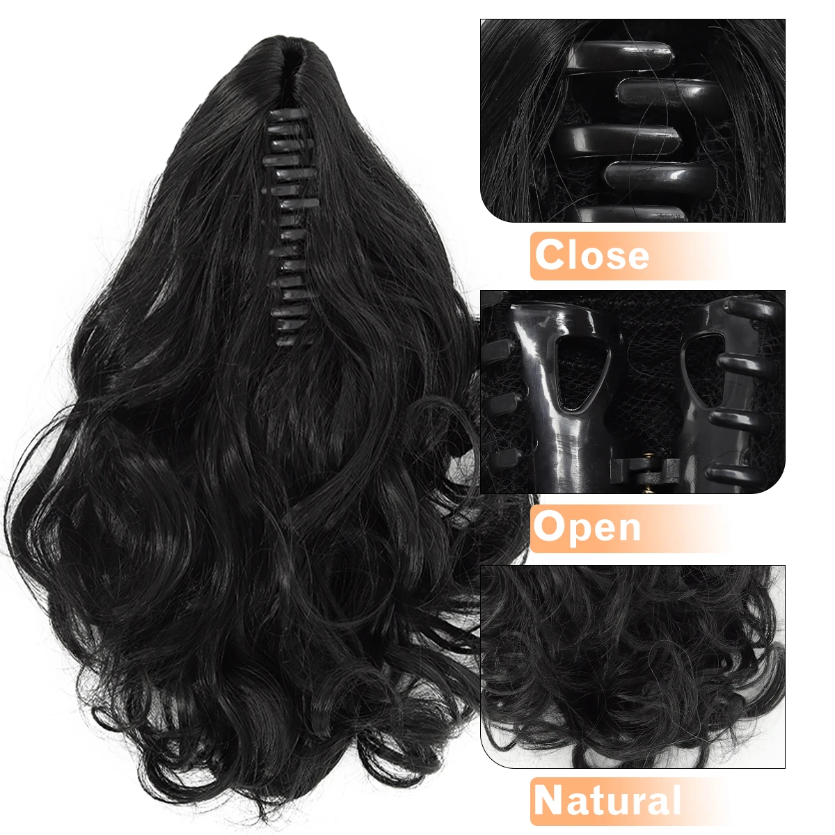 Synthetic catch clip ponytail curly hair wig clip fake ponytail on a woman's ponytail curly heat-resistant wig hair extension