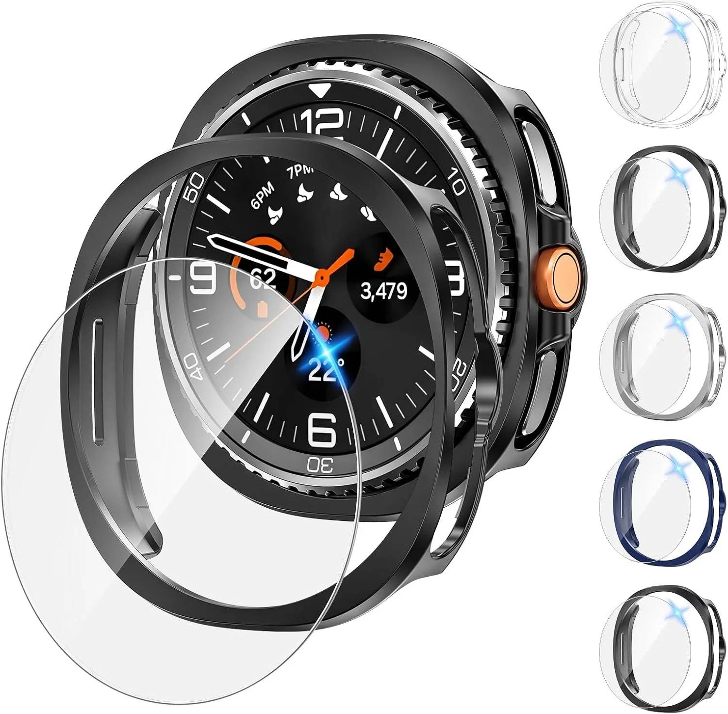 High Definition Tempered Glass Screen Protector and All-Round Matte Watch Case, PC Construction