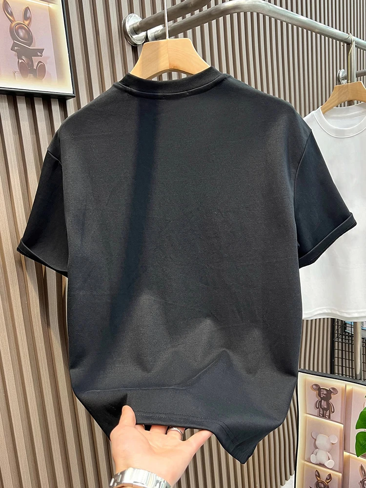 Summer Cotton Cartoon Color Printed Tide Brand Tee Loose American T-shirt Casual Round Neck Short Sleeve cotton short sleeved shirt
