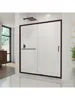 Half frameless sliding shower door, transparent glass 6mm thick tempered glass 2