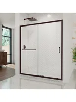 Half frameless sliding shower door, transparent glass 6mm thick tempered glass 2