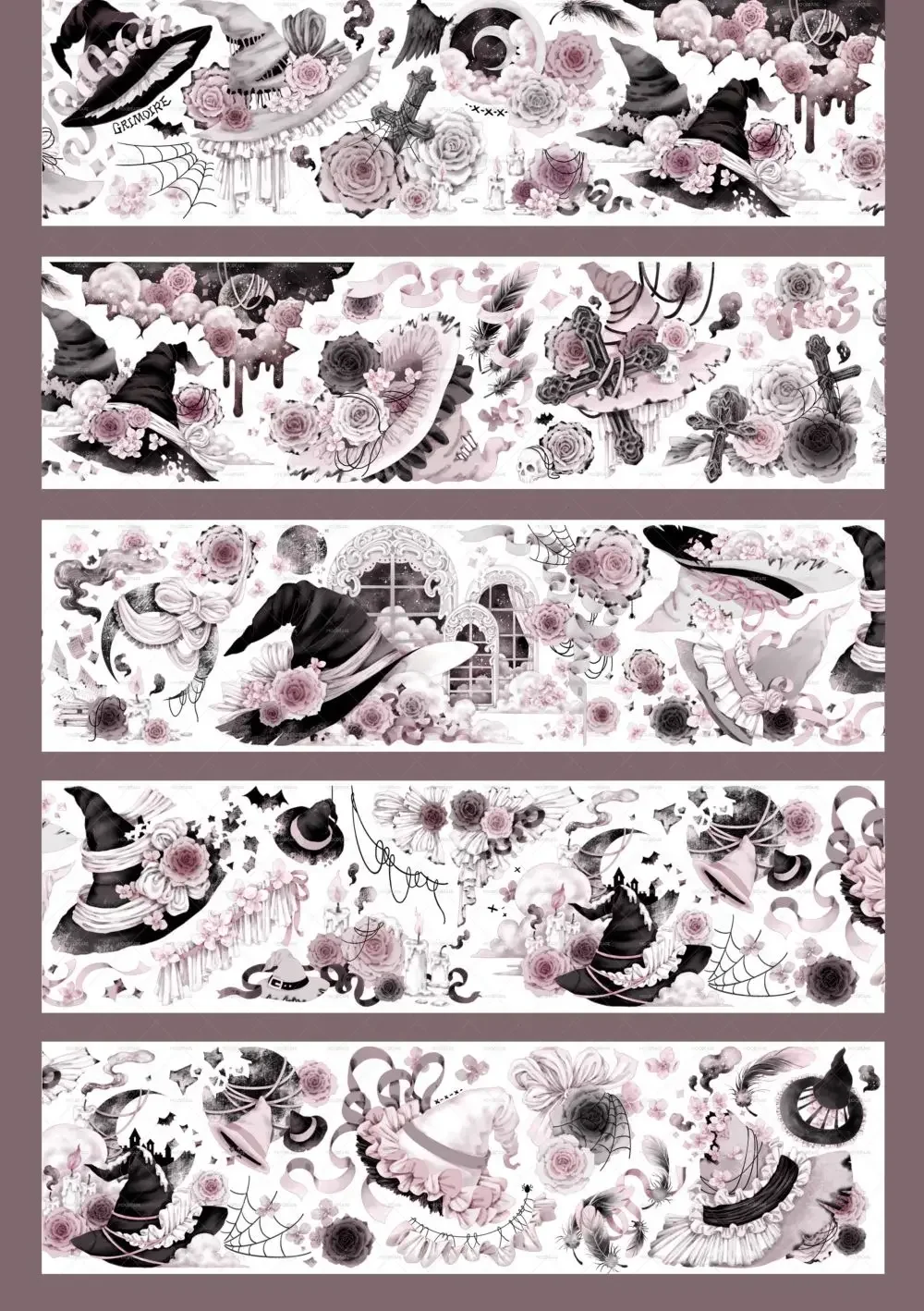 11.20 New Cute Coffee Girl/red Floral/witch/landscape Pet Washi Tape Loop Sample