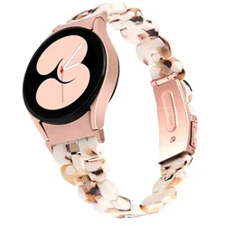 Elegant Women's Resin Bracelet Smartwatch Wristband - Galaxy Watch 6 44mm (Nougat)